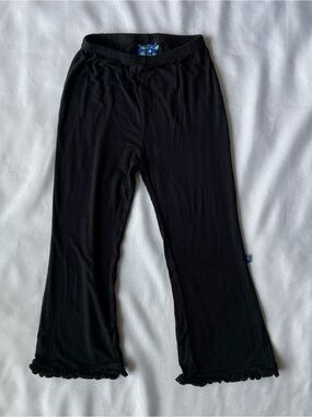 Kickee Pants Black Girls Ruffle Hem Lounge Pants